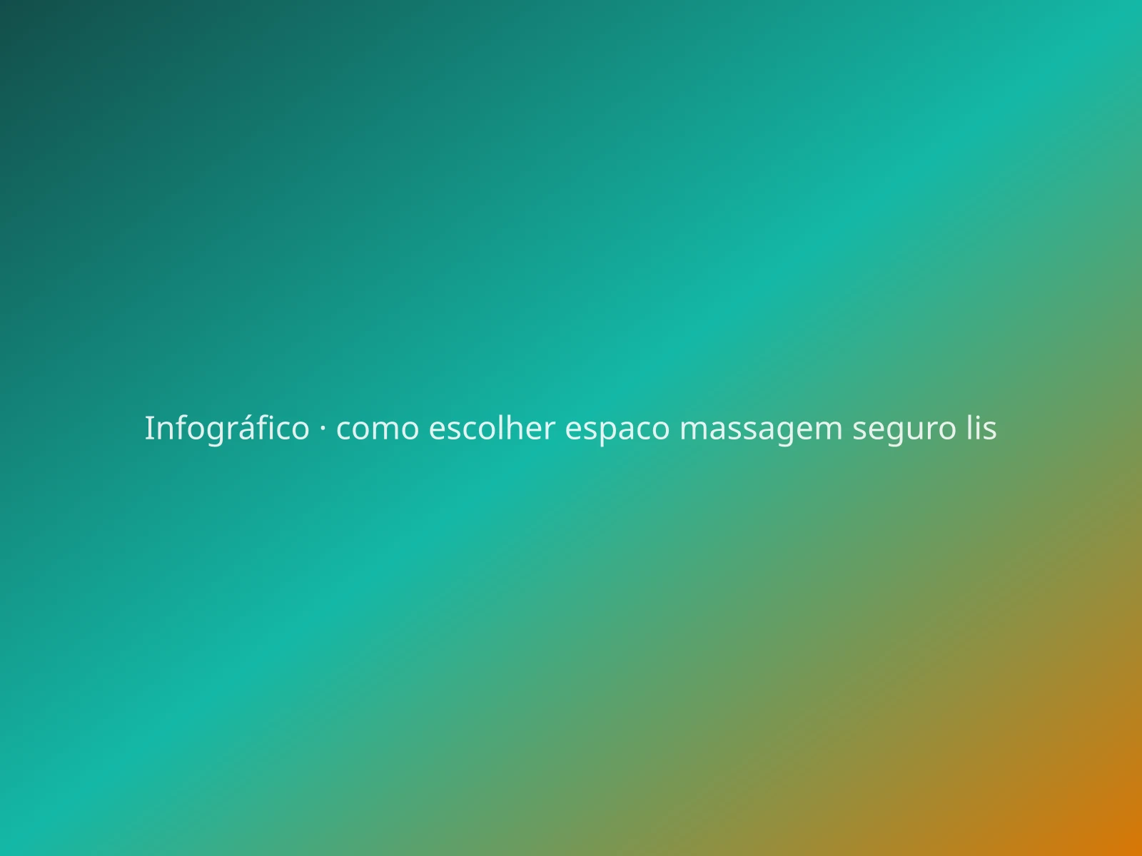 Espaço de massagem seguro: higiene, formação e transparência: Checklist visual para avaliar centros de bem-estar na AML — ilustração editorial; não substitui visita presencial.