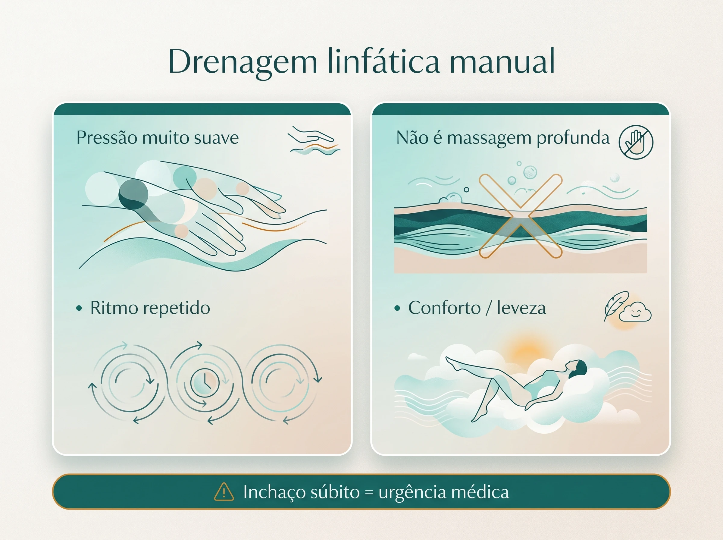 Drenagem linfática em contexto de bem-estar: Resumo visual — ilustração editorial.
